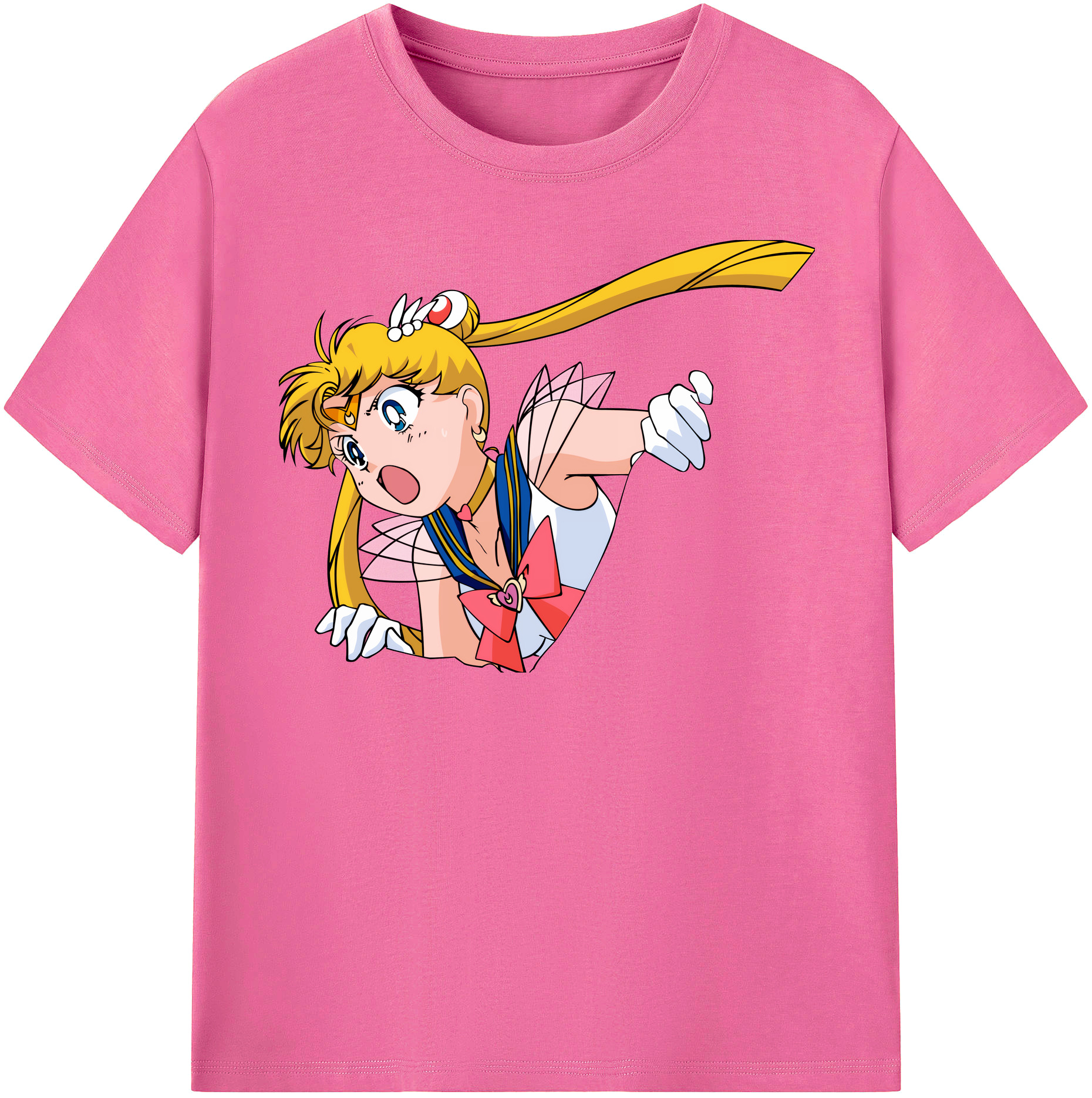 （画像用） 美少女戦士セーラームーン 月野 うさぎ つきの うさぎ Sailor Moon Tsukino Usagi レディースカジュアルプリントTシャツ（綿100％）